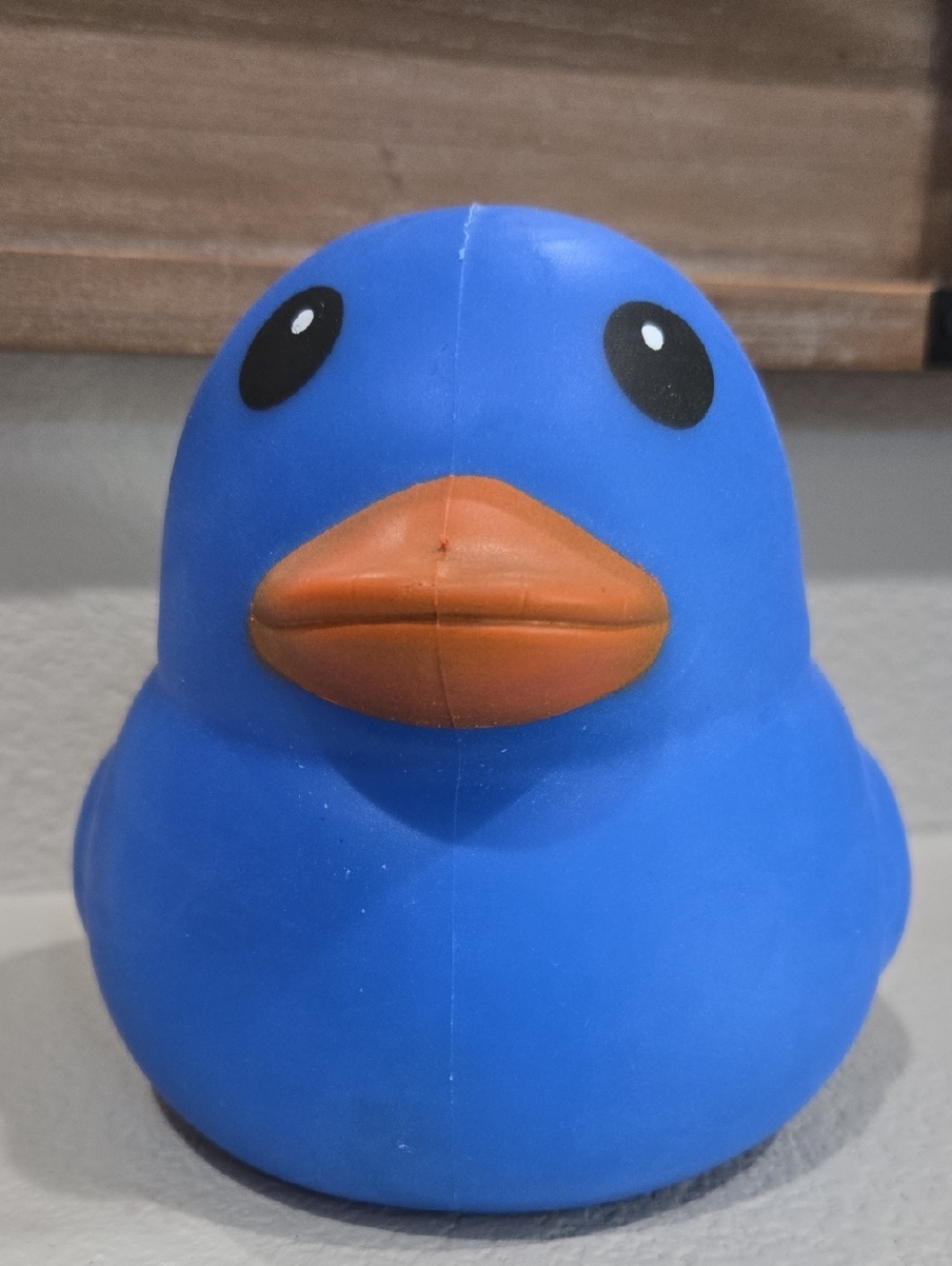 Sunny days squeezy blue duck fidget toy.